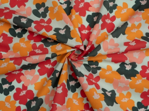 Printed Polycotton Fabric Mint