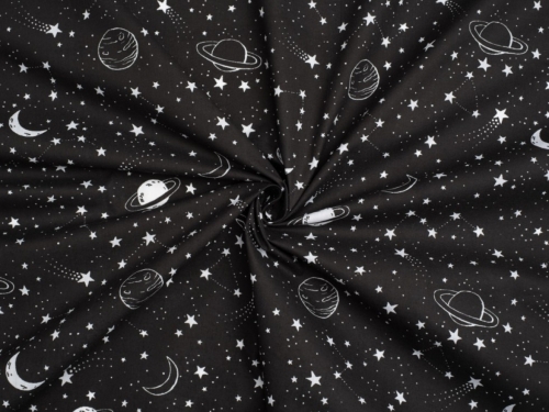 Printed Polycotton Fabric Black
