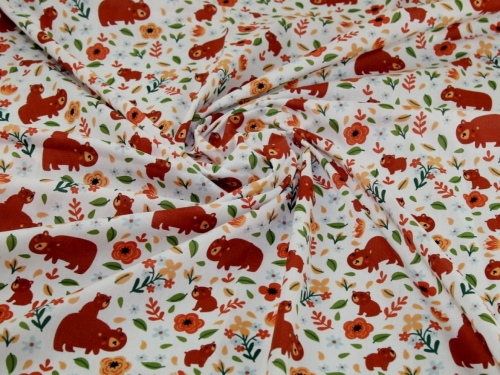 Printed Polycotton Fabric White
