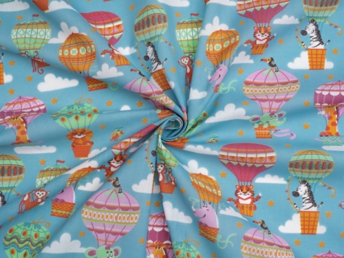 Printed Polycotton Fabric Teal