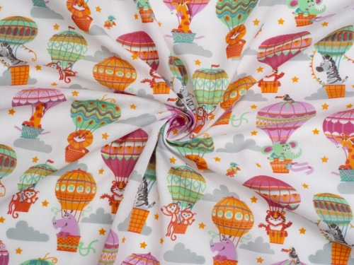 Printed Polycotton Fabric White