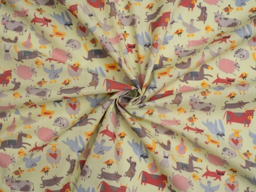 Printed Polycotton Fabric Mint