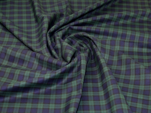 Deadstock British Made Woven Suiting Fabric Navy & Green