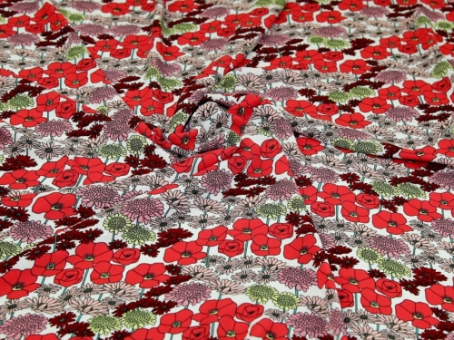 Deadstock Soft Polyester Crepe Fabric Poppy Red