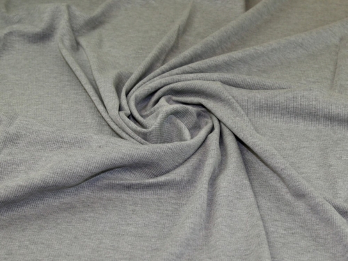 Deadstock Soft Viscose Rib Stretch Knit Fabric Grey