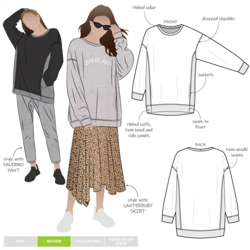 Style Arc Paper Sewing Pattern Fenix Sweatshirt
