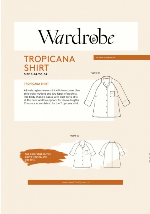 Wardrobe By Me Paper Sewing Pattern Tropicana Raglan Shirt