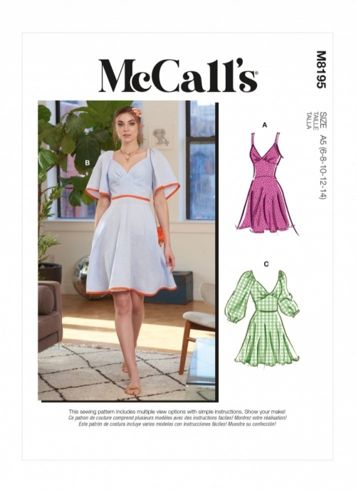McCalls Paper Sewing Pattern 8195