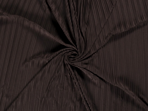 Pleated Plisse Stretch Knit Fabric Dark Brown