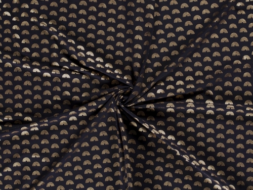 Metallic Cotton Jersey Stretch Knit Fabric Navy