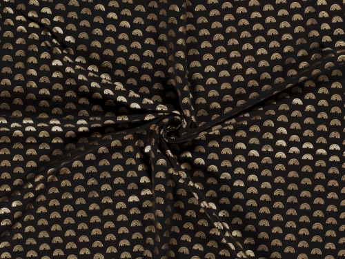 Metallic Cotton Jersey Stretch Knit Fabric Black