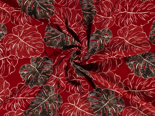 Soft Polyester Crepe Fabric Red