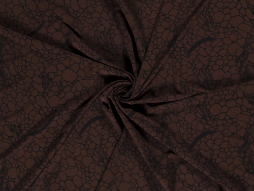 Stretch Woven Polyester Crepe Fabric Brown