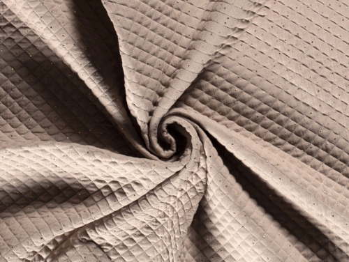 Foil Wadded Quilted Coating Fabric Beige