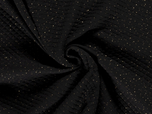 Foil Wadded Quilted Coating Fabric Black