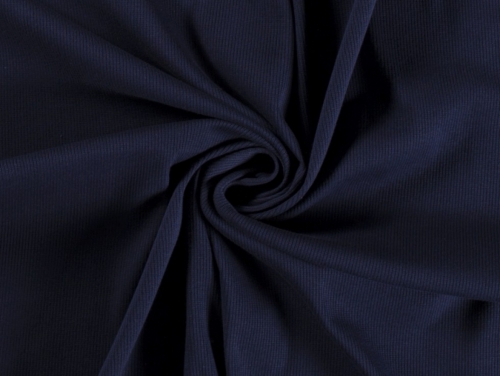 Minerva Core Range Cotton Rib Stretch Knit Fabric Navy Blue