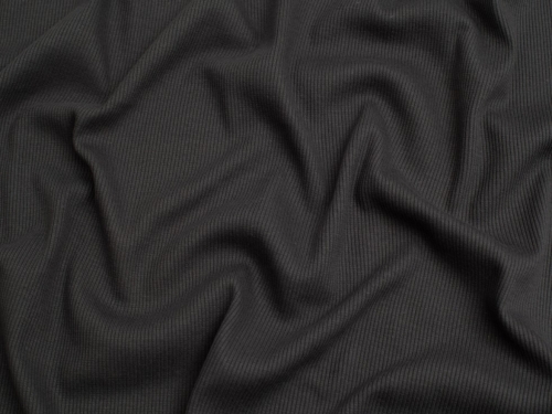 Minerva Core Range Cotton Rib Stretch Knit Fabric Dark Grey