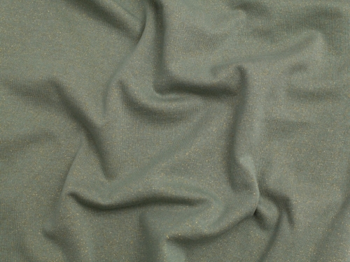 Lurex Tubular Rib Stretch Knit Fabric Mint Green & Gold
