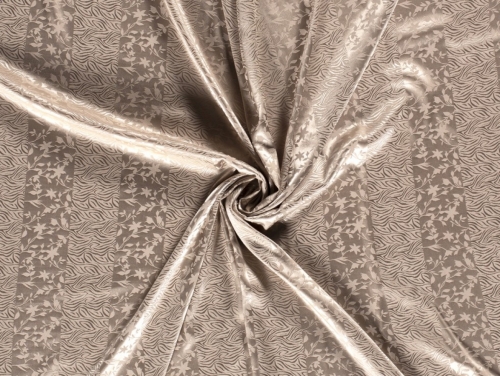Stretch Woven Satin Fabric Beige