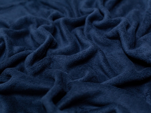 Minerva Core Range Sheepskin Cotton Fleece Fabric Navy Blue