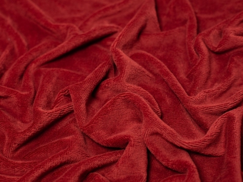 Minerva Core Range Bamboo Cotton Velvet Towelling Fabric Paprika