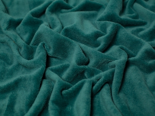 Minerva Core Range Bamboo Cotton Velvet Towelling Fabric Soft Forest Green
