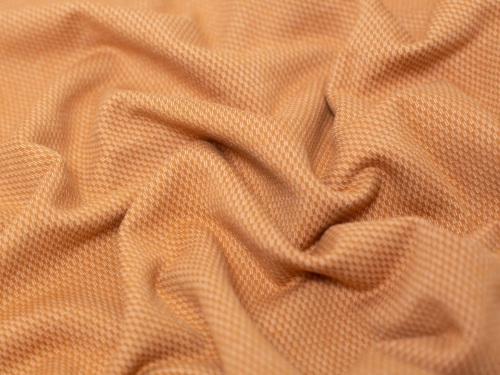 Jacquard Fleece Back Sweatshirt Stretch Knit Fabric Ginger