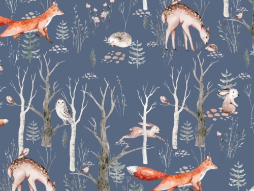 Cotton Jersey Stretch Knit Fabric Blue