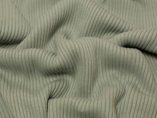 Minerva Core Range Chunky Tubular Ribbing Stretch Knit Fabric Dusky Green