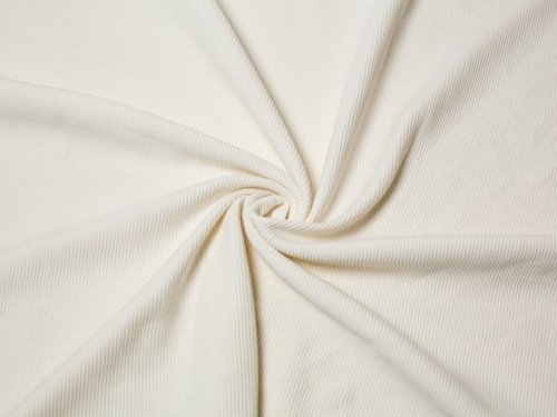100% Cotton Ottoman Rib Stretch Knit Fabric Cream
