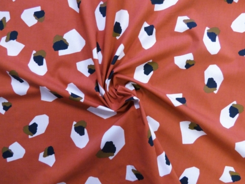 Lady McElroy Marlie Cotton Lawn Fabric Terracotta