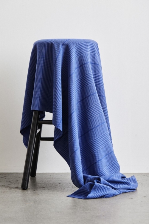 Meet MILK Tencel Plaid Check Fabric Lapis