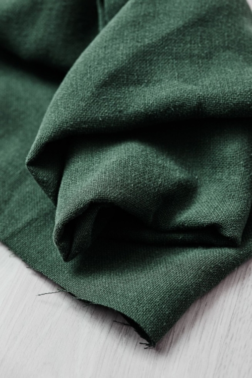 Meet MILK Mara Tencel Lyocell Linen Blend Fabric Deep Green