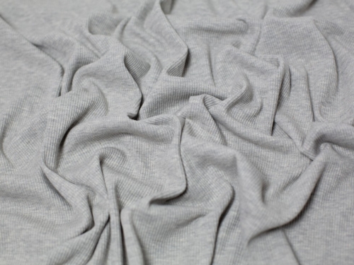 Minerva Core Range Heavy Cotton Rib Stretch Knit Fabric Cloud Grey