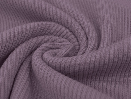 Minerva Core Range Heavy Cotton Rib Stretch Knit Fabric Purple Sage