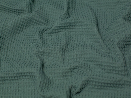 Minerva Core Range Medium Cotton Waffle Fabric Soft Forest Green