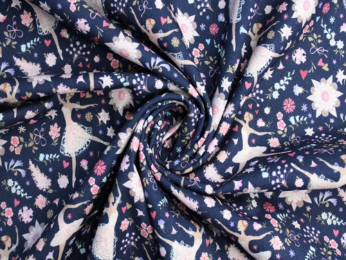 Little Johnny 100% Cotton Fabric Pink & Navy