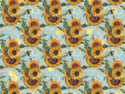 Little Johnny 100% Cotton Fabric Yellow & Sky