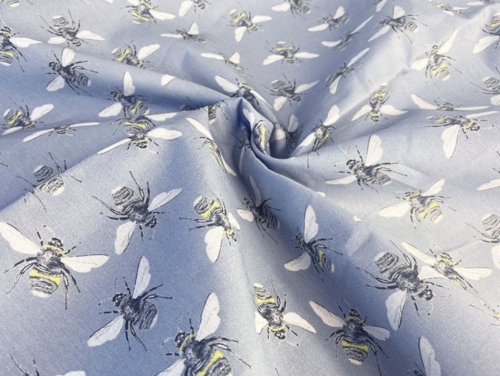 Little Johnny 100% Cotton Fabric Grey