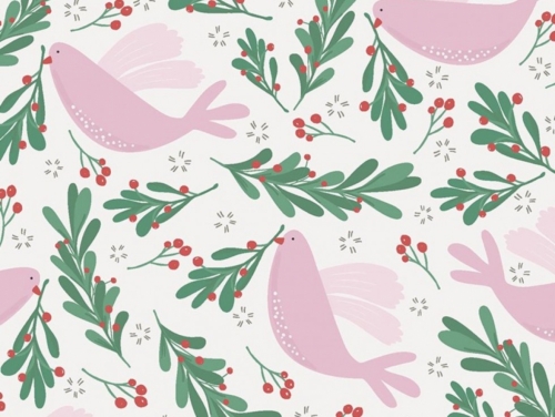 Little Johnny 100% Cotton Fabric Pink & Green