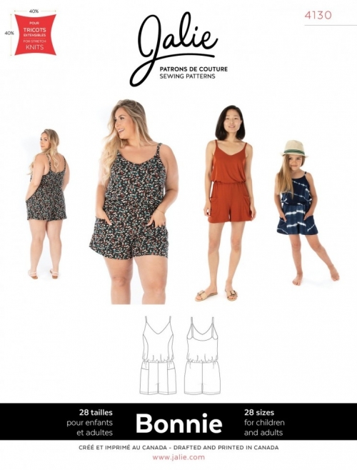 Jalie Paper Sewing Pattern 4130 Bonnie Romper