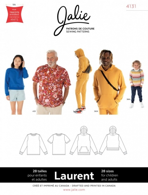 Jalie Paper Sewing Pattern 4131 Laurent  T Shirt Pullover & Hoodie