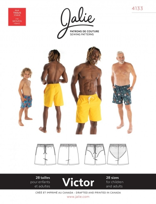 Jalie Paper Sewing Pattern 4133 Victor Swim shorts
