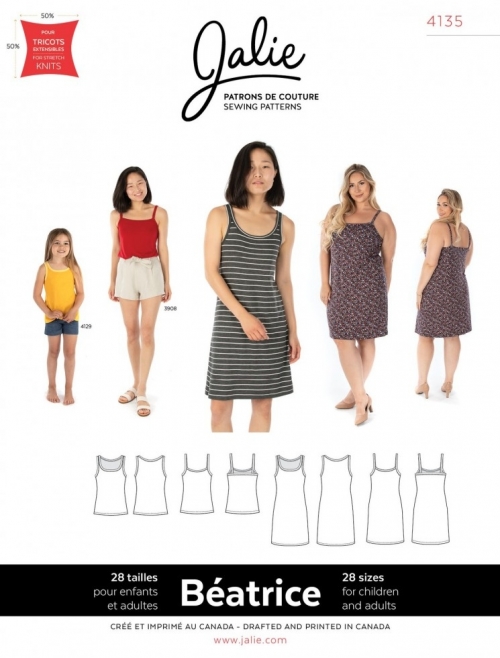 Jalie Paper Sewing Pattern 4135 Beatrice Tanks & Dresses