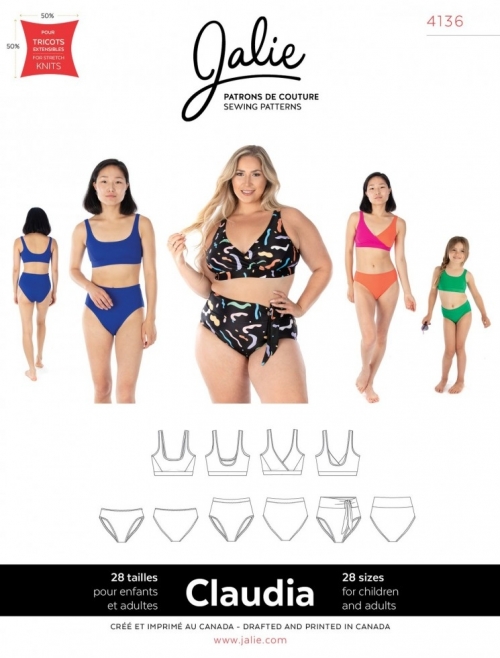 Jalie Paper Sewing Pattern 4136 Claudia Bikinis