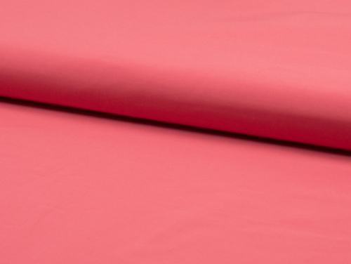 Deadstock Polycotton Memory Raincoat Coating Fabric Coral
