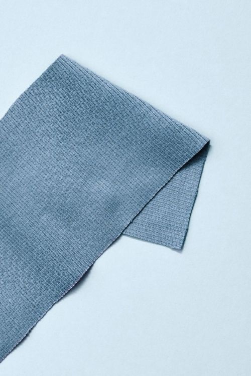 Mind The MAKER Organic Cotton Rib Stretch Knit Fabric Faded Blue