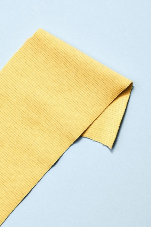 Mind The MAKER Organic Cotton Rib Stretch Knit Fabric Blonde Yellow