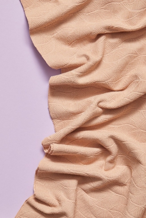 Mind The MAKER Organic Jacquard Textured Stretch Knit Fabric Rose