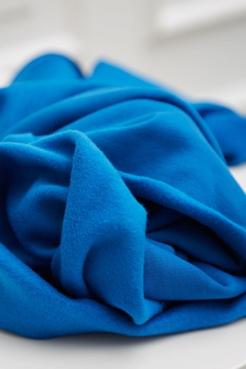 Mind The MAKER Organic Fleece Back Sweatshirt Stretch Knit Fabric Intense Blue